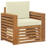 vidaXL Canapé d’extérieur Bois d'acacia massif et polyester Naturel