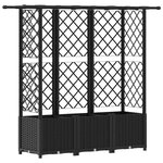 vidaXL Lit Élevé avec Treillis et Toit Noir 163 5 x 40 x 136 cm PP