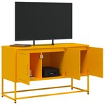 vidaXL Meuble TV jaune moutarde 100 5x39x60 5 cm acier