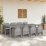 vidaXL Ensemble de salle à manger pour jardin 9 Pièces Blanc Rattan Polt
