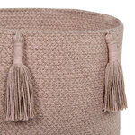 Panier de rangement en coton marron clair 34 x 54 x 50 cm