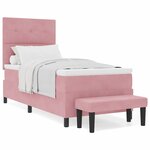 vidaXL Lit à ressorts avec matelas Rose 90 x 190 cm Velours