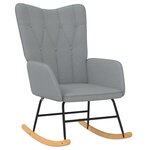 vidaXL Chaise à bascule avec tabouret Gris clair Tissu