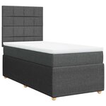 vidaXL Sommier à lattes de lit et matelas Gris foncé 90x190 cm Tissu