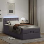 VidaXL Cadre de lit ottoman avec matelas gris 100x200 cm similicuir