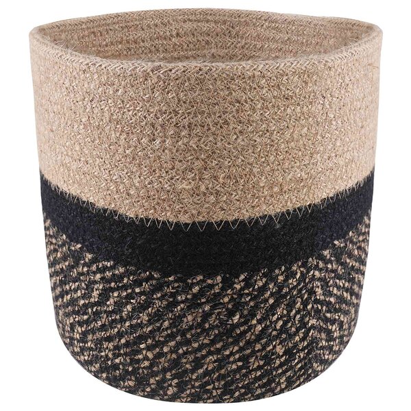 vidaXL Ensemble de Pots à Plantes 2 Pièces Naturel et noir Ø 21 x 21 cm