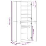 vidaXL Armoire à chaussures Noir 80x39x178 cm Bois d'ingénierie