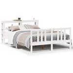 vidaXL Cadre de lit avec tête de lit sans matelas blanc 160x200 cm