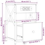 vidaXL Cabinet de chevet Chêne fumé 40 x 31 x 60 cm Bois d'ingénierie