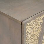 vidaXL Meuble TV Gris et or 105 x 33.5 x 46 cm Bois de manguier massif