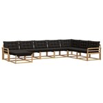 vidaXL Ensemble de canapés d'extérieur 8 Pièces Blanc et noir
