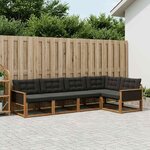 vidaXL Ensemble de canapés d'extérieur 5 pc Naturel et noir