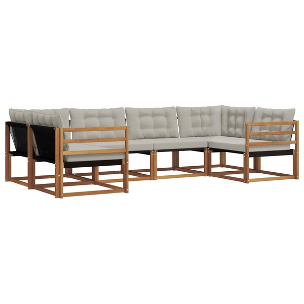 vidaXL Ensemble de canapés d'extérieur 6 pc Gris Naturel et Clair