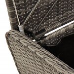vidaXL Banc de rangement avec coussin gris 80x51x52 cm résine tressée
