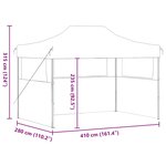 vidaXL Tente de réception pliable avec 3 parois 3x4 m Acier Bleu