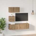 vidaXL Ensemble meuble TV 4 Pièces Chêne artisanal Bois d'ingénierie