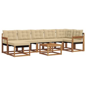 vidaXL Ensemble de canapés d'extérieur 8 Pièces Naturel et Beige