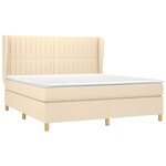 vidaXL Sommier à lattes de lit avec matelas Crème 180x200 cm Tissu