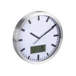 Perel Horloge murale 25 cm Blanc et argenté