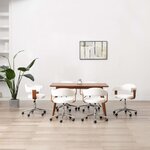 vidaXL Chaises pivotantes à manger lot de 6 bois courbé et similicuir