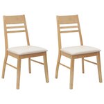 vidaXL Chaises de salle à manger 2 Pièces Naturel 43 x 54 x 89 cm