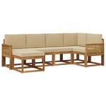 vidaXL Ensemble de canapés d'extérieur 6 Pièces Naturel et Beige