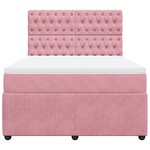 vidaXL Sommier à lattes de lit avec matelas Rose 140x190 cm Velours