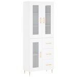 vidaXL Buffet haut Blanc 69 5x34x180 cm Bois d'ingénierie
