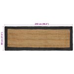vidaXL Tapis de surface Gris foncé 80 x 250 cm Jute