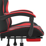 vidaXL Chaise de jeu avec repose-pied Noir et rouge Similicuir