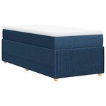 vidaXL Sommier à lattes de lit avec matelas Bleu 90x200 cm Tissu