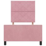 vidaXL Cadre de lit avec tête de lit Rose 90 x 190 cm Velours
