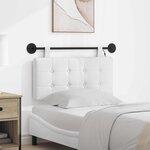 vidaXL Tête de lit suspendue Avec lumière LED Blanc Tissu