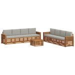 vidaXL Ensembles de canapés avec coussin 9 Pièces Gris Naturel et Clair