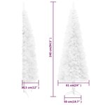 vidaXL Demi sapin de Noël artificiel mince avec support Blanc 240 cm