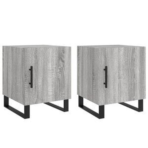 vidaXL Tables de chevet 2 Pièces sonoma gris 40x40x50cm bois d'ingénierie
