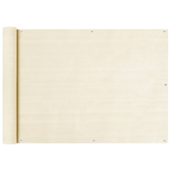 vidaXL Écran de balcon Crème 75x300 cm PEHD
