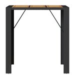 vidaXL Table de jardin et dessus en bois d'acacia noir résine tressée