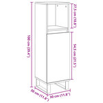 vidaXL Armoire de salle de bain vieux bois 30x30x100cm bois ingénierie