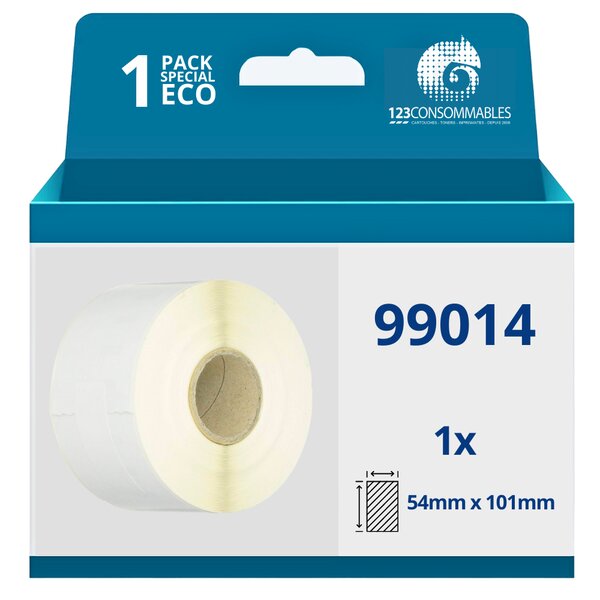 123CONSOMMABLES - Rouleau Etiquettes compatibles avec DYMO LABELWRITER 99014 - 101 x 54 mm