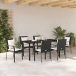 vidaXL Ensemble de salle à manger pour jardin 7 Pièces Noir Poly rotin