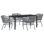 vidaXL Ensemble de salle à manger pour jardin avec coussin 5 Pièces Gris