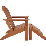 Tectake Chaise de jardin Janis avec repose-pieds Joplin  - marron