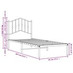 vidaXL Cadre de lit métal sans matelas avec tête de lit blanc 90x200cm