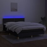 vidaXL Sommier à lattes de lit avec matelas LED Noir 140x190 cm Tissu