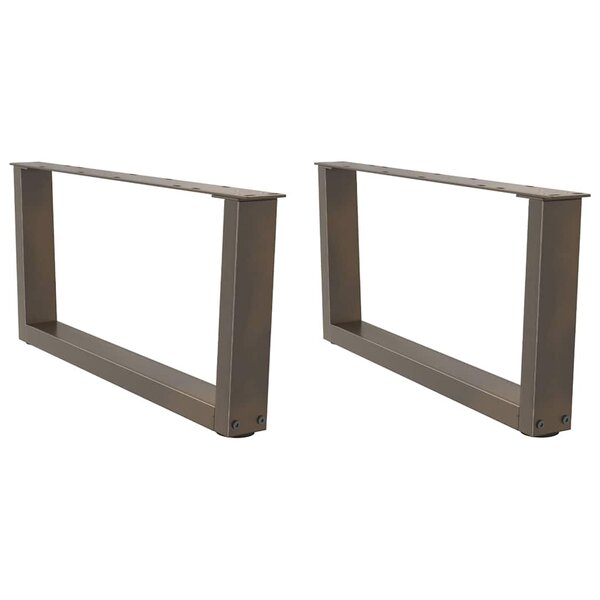 vidaXL Pieds de table basse en forme de V  2 pièces  acier naturel  70 x (30-31 3) cm