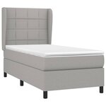 vidaXL Sommier à lattes de lit avec matelas Gris clair 100x200cm Tissu
