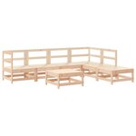vidaXL Salon de jardin 7 Pièces avec coussins bois massif