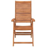 vidaXL Fauteuils pliants inclinables  lot de 6  56 x 72 x 107 cm  en bois d'acacia massif