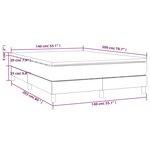 vidaXL Sommier à lattes de lit avec matelas Taupe 140x200 cm Tissu
